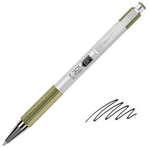 Zebra F-301 Retractable Earthy Tones Ballpoint Pen 0.7mm Sage/Black