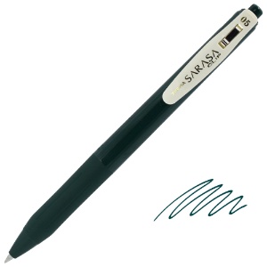 Zebra SARASA Clip Vintage Retractable Gel Pen 0.5mm Green Black