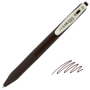 Zebra SARASA Clip Vintage Retractable Gel Pen 0.5mm Brown Gray