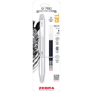 Zebra G-750 Retractable Gel Pen 0.7mm White