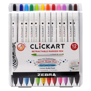 Zebra ClickArt Marker Pen 24 Set Light & Dark Color Palettes