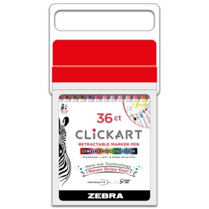 Zebra ClickArt Marker Pen 36 Set Complete Color Collection