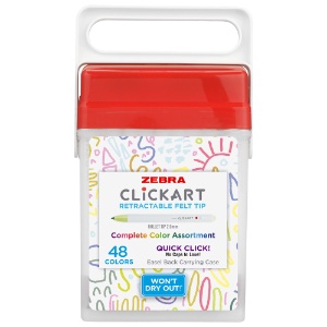 Zebra ClickArt Marker Pen 0.6mm 48 Set Assorted