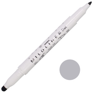 Zebra Mildliner Dual-Tip Dot Marker Gray