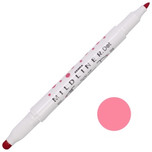 Zebra Mildliner Dual-Tip Dot Marker Red