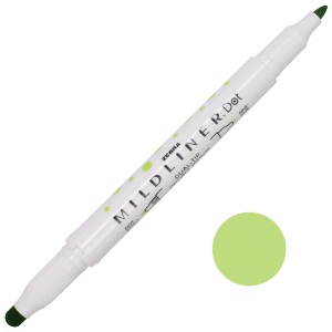 Zebra Mildliner Dual-Tip Dot Marker Green