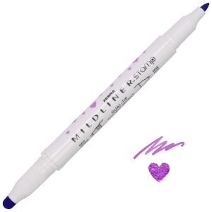 Zebra Mildliner Dual-Tip Stamp Marker Heart/Magenta