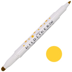 Zebra Mildliner Dual-Tip Dot Marker Gold