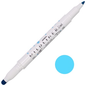 Zebra Mildliner Dual-Tip Dot Marker Cyan