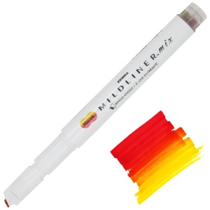 Zebra Mildliner Mix Single Ended Highlighter Marker Gold-Red