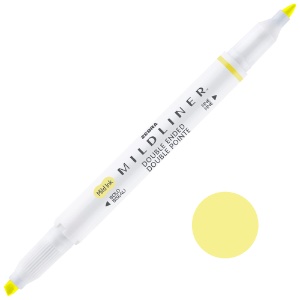 Zebra Mildliner Double Ended Highlighter Pen Mild Sherbet Yellow