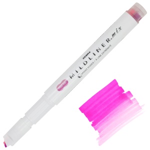 Zebra Mildliner Mix Single Ended Highlighter Marker Pink-Fuchsia
