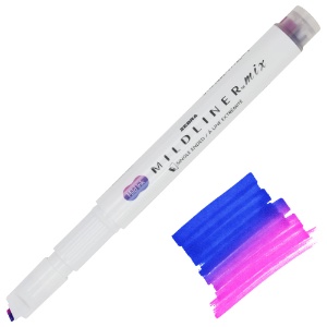 Zebra Mildliner Mix Single Ended Highlighter Marker Fuchsia-Lavender
