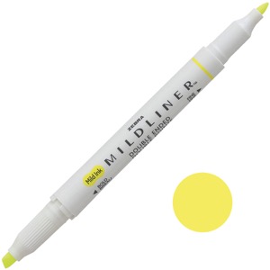 Zebra Mildliner Double Ended Highlighter Pen Mild Yellow