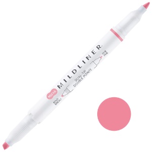 Zebra Mildliner Double Ended Highlighter Marker Mild Dusty Pink