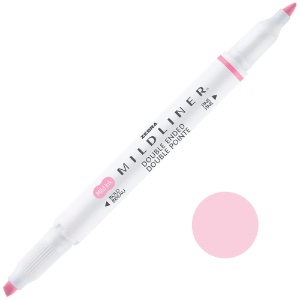 Zebra Mildliner Double Ended Highlighter Pen Mild Baby Pink