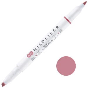 Zebra Mildliner Double Ended Highlighter Marker Mild Smoke Red