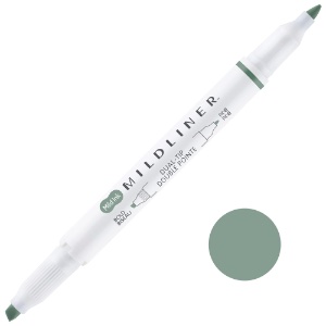 Zebra Mildliner Double Ended Highlighter Marker Mild Moss Green