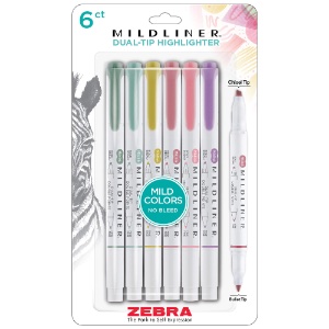 Zebra Mildliner Double Ended Highlighter Marker 6 Set Relax