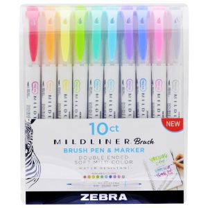 Zebra Mildliner Brush Pen 10 Set Assorted