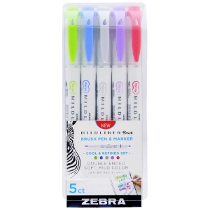 Zebra Mildliner Brush Pen 5 Set Cool & Refined