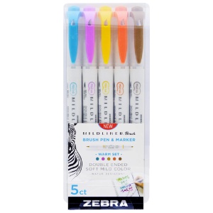 Zebra Mildliner Brush Pen 5 Set Warm
