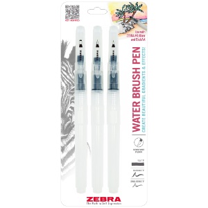 Zebra Waterbrush Pen 3 Pack Assorted