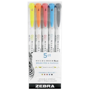 Zebra Pen Mildliner Double Ended Brush Pens (zeb-79115)