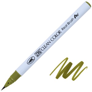 Zig Clean Color Real Brush Pen 043 Olive Green