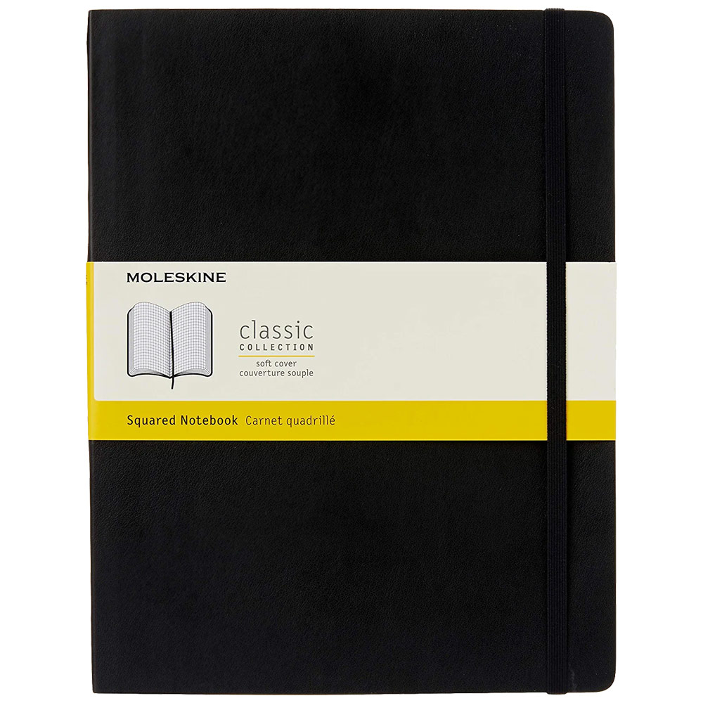 Moleskine Classic Extra Large Soft Cover SQUARED Notebook 7.5" x 10"