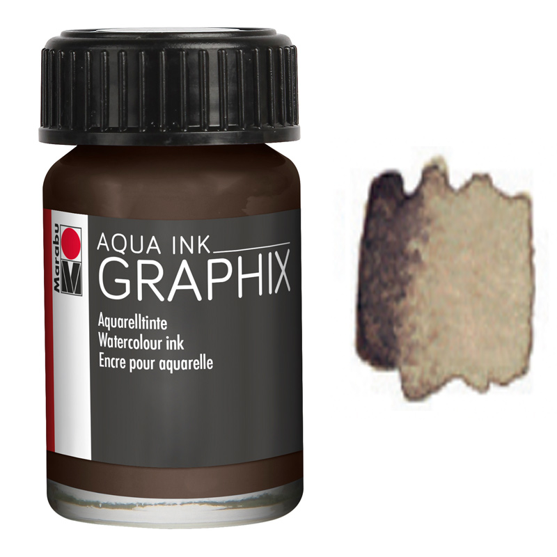 Marabu Graphix Aqua Ink 0.5oz Dark Brown