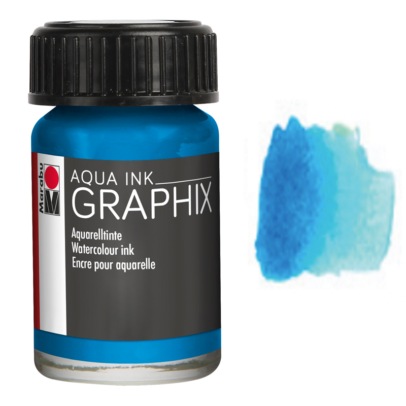 Marabu Graphix Aqua Ink 0.5oz Cyan