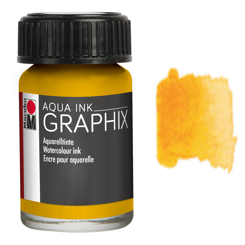 Marabu Graphix Aqua Ink 0.5oz Sunshine Yellow