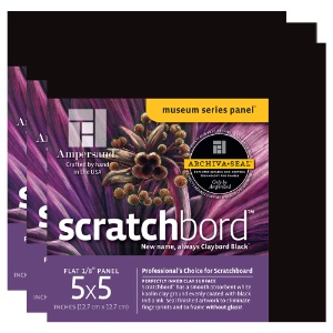 Scratchbord Black 5" x 5" 3pk