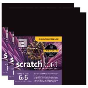 Scratchbord Black 6" x 6" 3pk