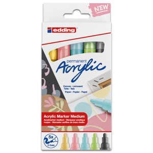 Edding Acrylic Paint Marker 5pc Pastel Colors Set