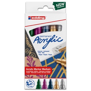Edding Acrylic Paint Marker 5pc Festive Colors Set