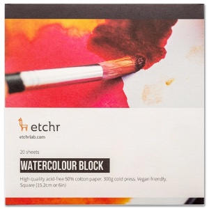 Etchr Watercolor Paper Block 6" Square