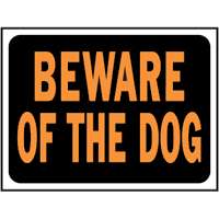 9" x 12" Orange Poly Sign "Beware of the Dog"