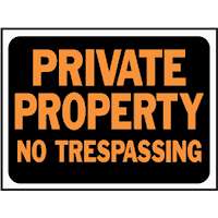 9" x 12" Orange Poly Sign "Private Property"
