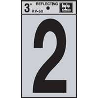 3" Vinyl Number Reflective "2"