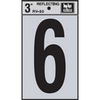 3" Vinyl Number Reflective "6"