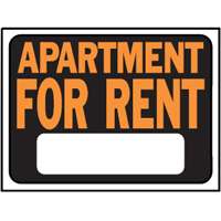 9" x 12" Orange Poly Sign "Apartment for Rent"