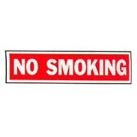 "No Smoking" Sign Metal Red 2" x 8"