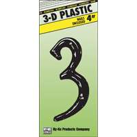4" 3-D Plastic House Number #3