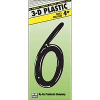 4" 3-D Plastic House Number #6