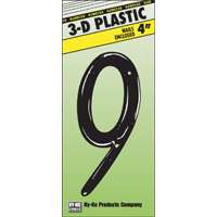 4" 3-D Plastic House Number #9