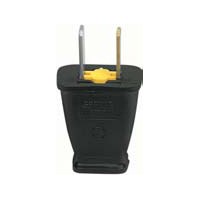 PLASTIC MALE PLUG 15A 2-WIRE BLK