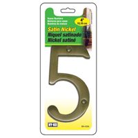 4" Satin Nickel House Number "5"