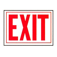 10" x 14" White/Red Metal Sign "Exit"